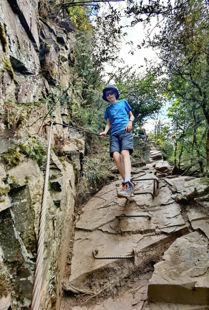 Unterwegs auf dem Calmont Klettersteig an der Mosel